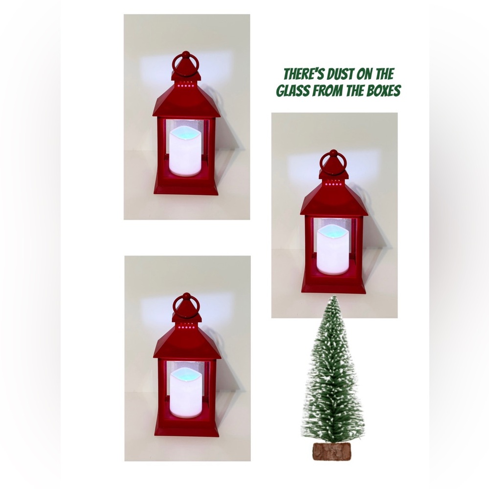 3 Unmatched S3 LED Color Changing Lanterns w/Remotes, Red, NEW, Christmas Decor